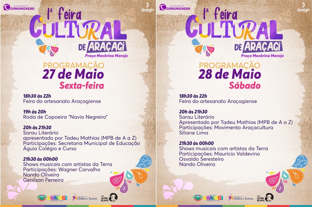 Araçagi promove 1ª Feira Cultural do município nesta sexta e sábado, confira