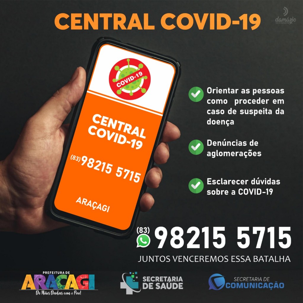 Secretaria Municipal de Saúde lança o "Central Covid" um canal direto entre população e profissionais de saúde