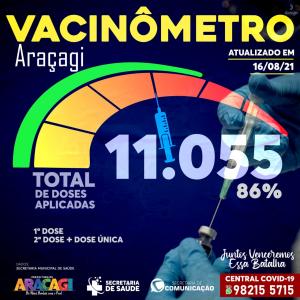Araçagi já aplicou mais de 11 mil doses de vacina contra a COVID-19
